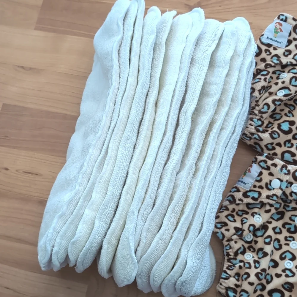 Kawaii Cloth Diaper Lot Bundle All In One Leopard Blue Tan Brown
